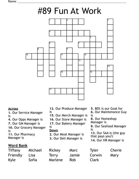 companion on work colleague Crossword Clue .